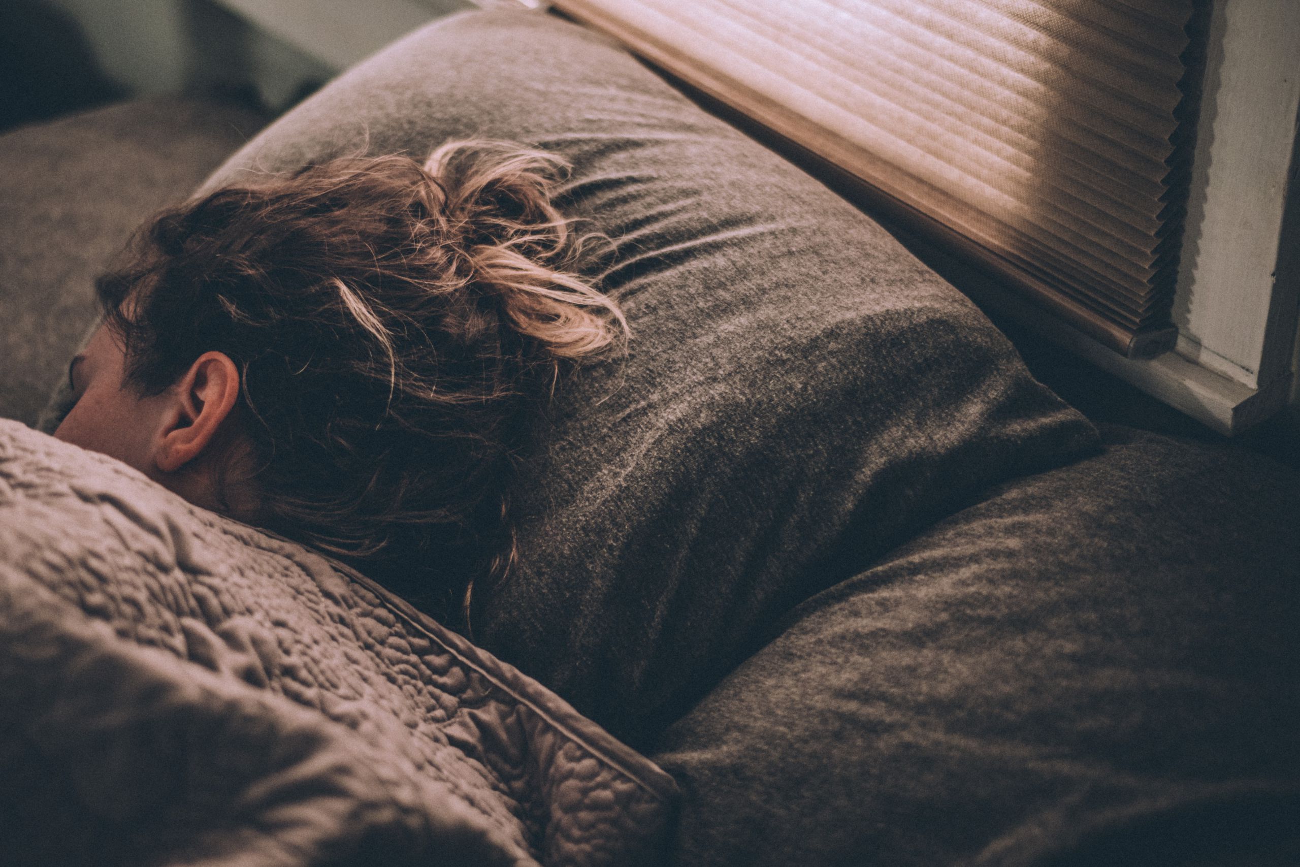 A person sleeping restfully at night