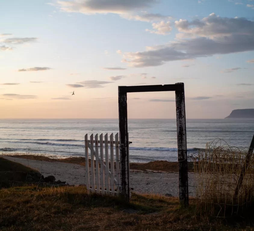 A gateway by the beach in Iceland's westfjords region
